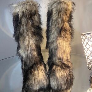 Butterscotch Faux Fur Knee-Boots